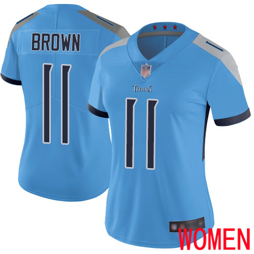 Tennessee Titans Limited Light Blue Women A.J. Brown Alternate Jersey NFL Football #11 Vapor Untouchable->nfl t-shirts->Sports Accessory